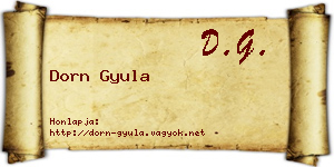 Dorn Gyula névjegykártya
