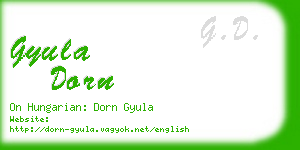 gyula dorn business card